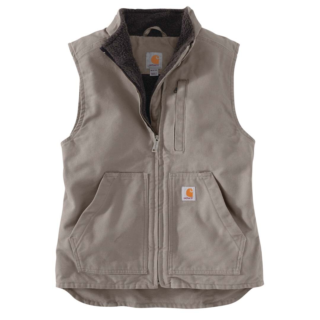 Carhartt sandstone mock 2024 neck sherpa lined vest